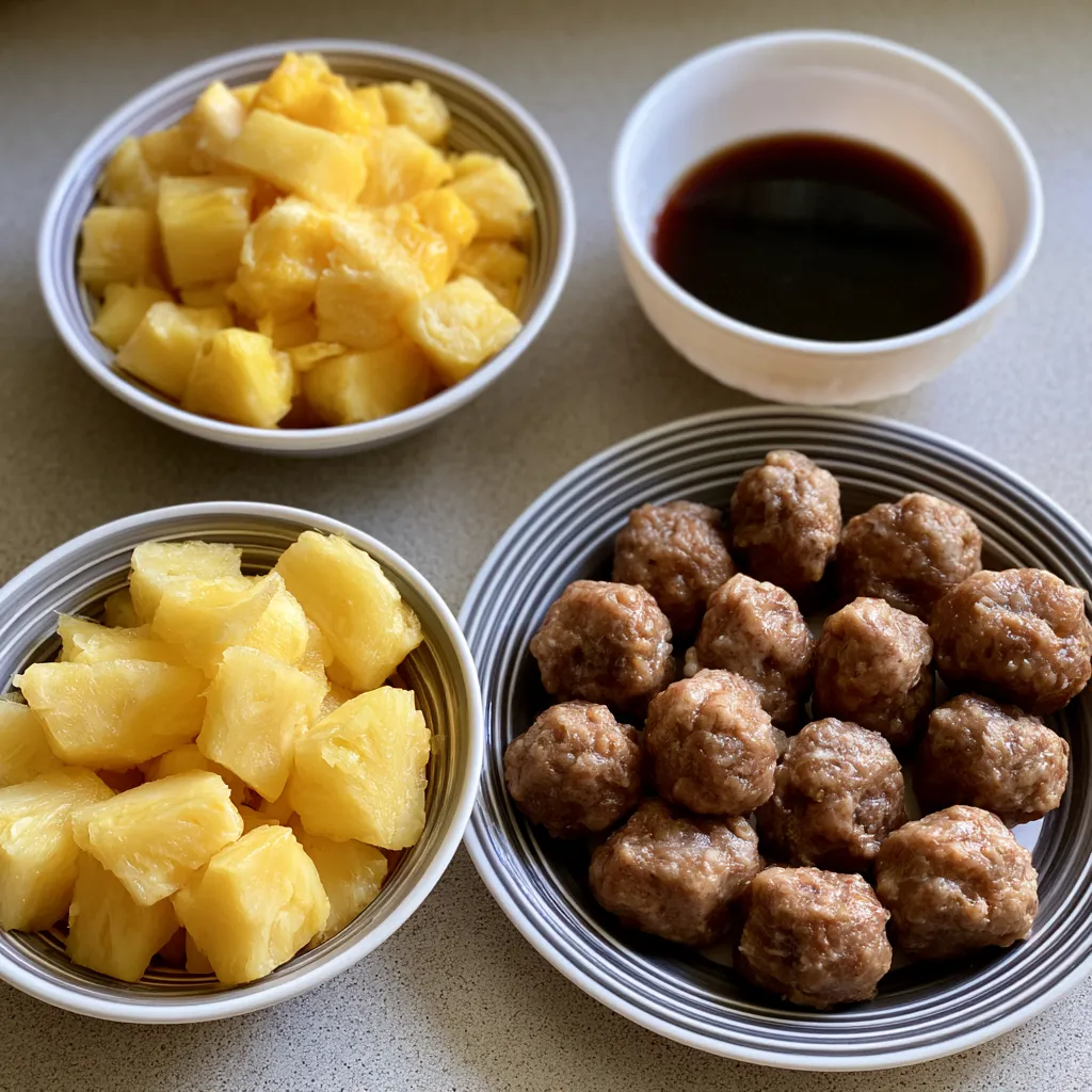 3 Ingredients Create Tasty Pineapple Teriyaki Meatballs.