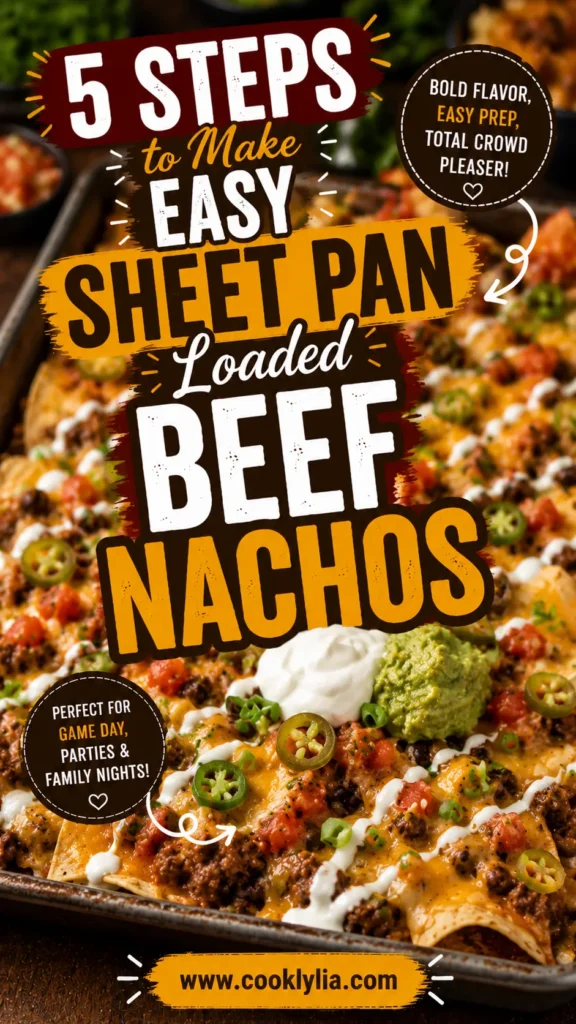 4th of July Sheet Pan Loaded Beef Nachos