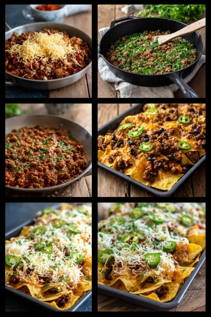 4th of July Sheet Pan Loaded Beef Nachos