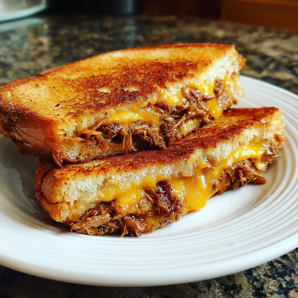 BBQ Smoked Beef Grilled Cheese Sandwich
