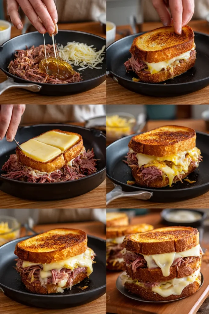 BBQ Smoked Beef Grilled Cheese Sandwich