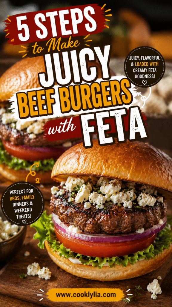 Beef Burgers with Feta