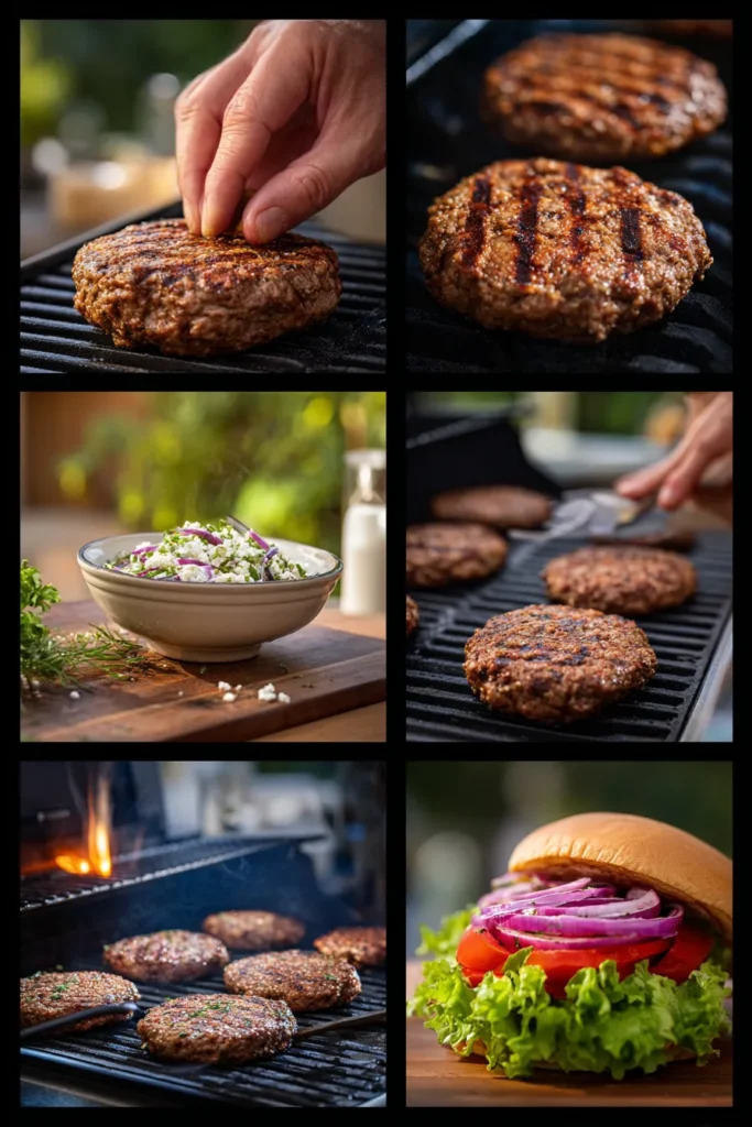 Beef Burgers with Feta