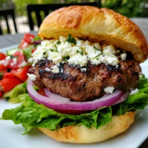 Beef Burgers with Feta