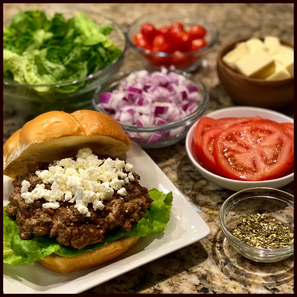 Beef Burgers with Feta