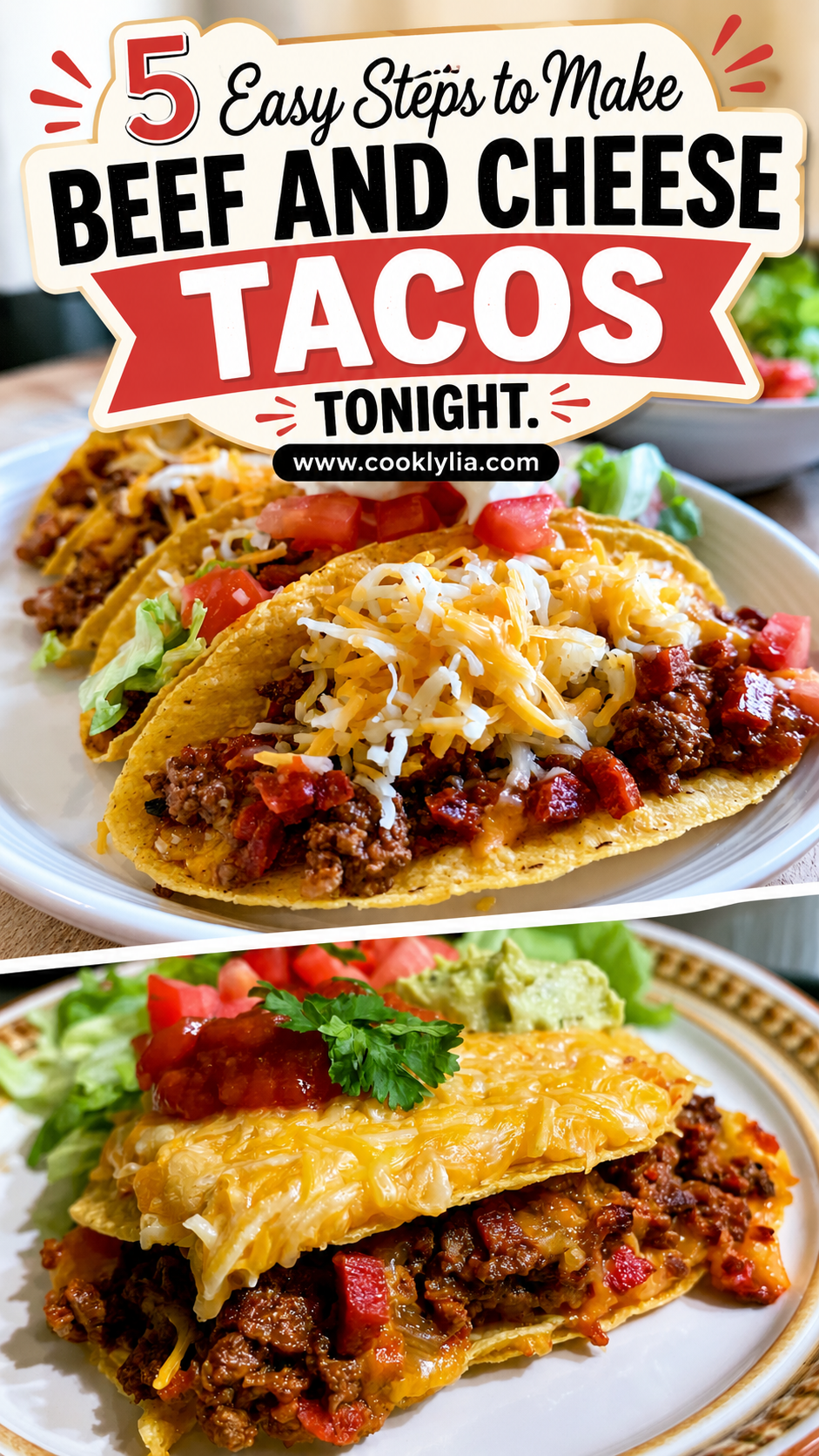 Beef and Cheese Oven Baked Tacos