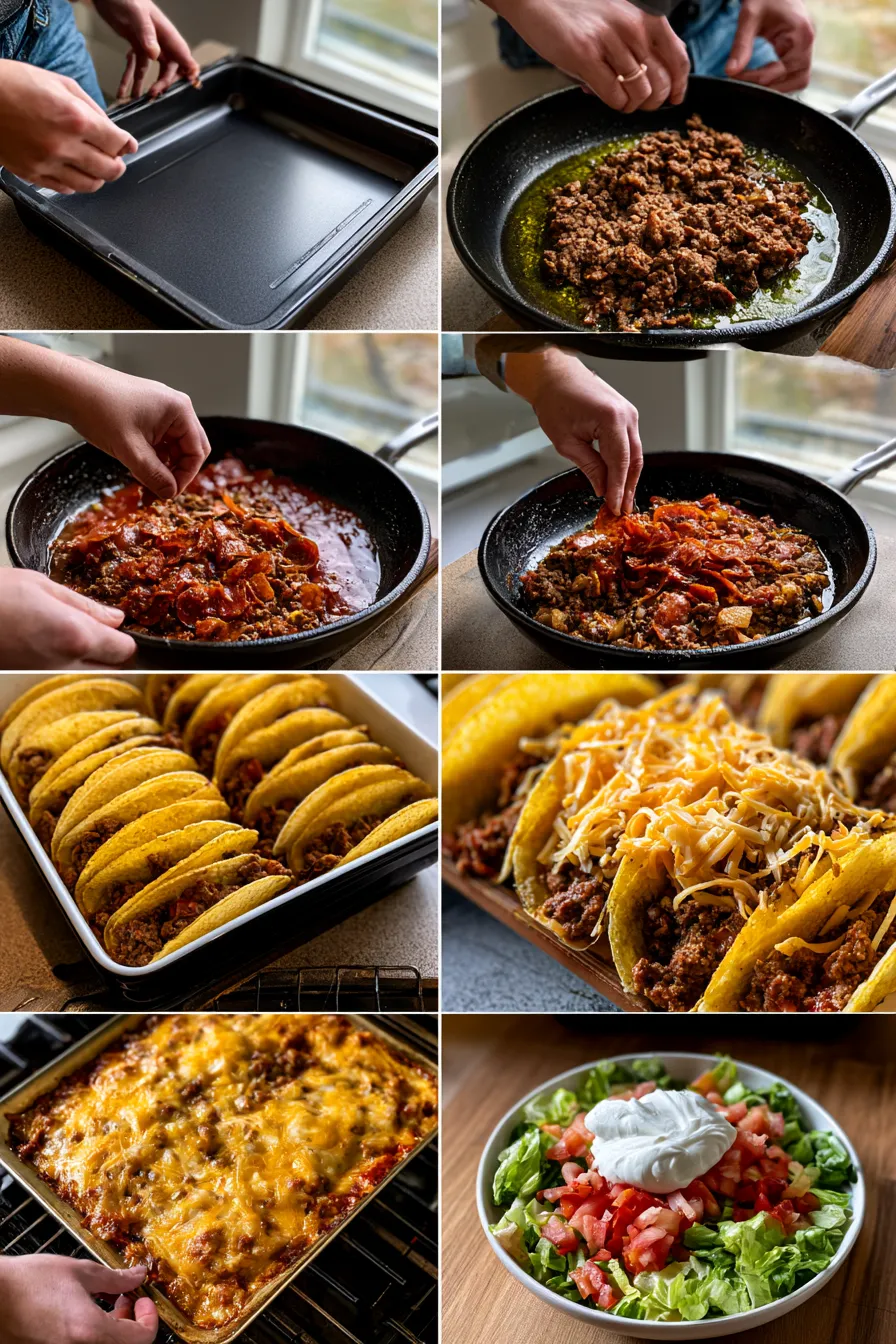 Beef and Cheese Oven Baked Tacos