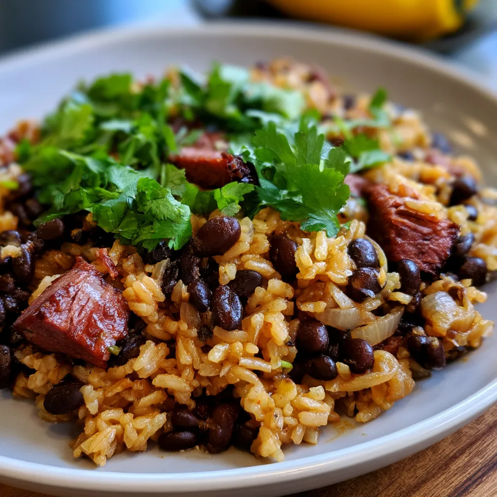 Black Beans and Rice with Smoked Beef