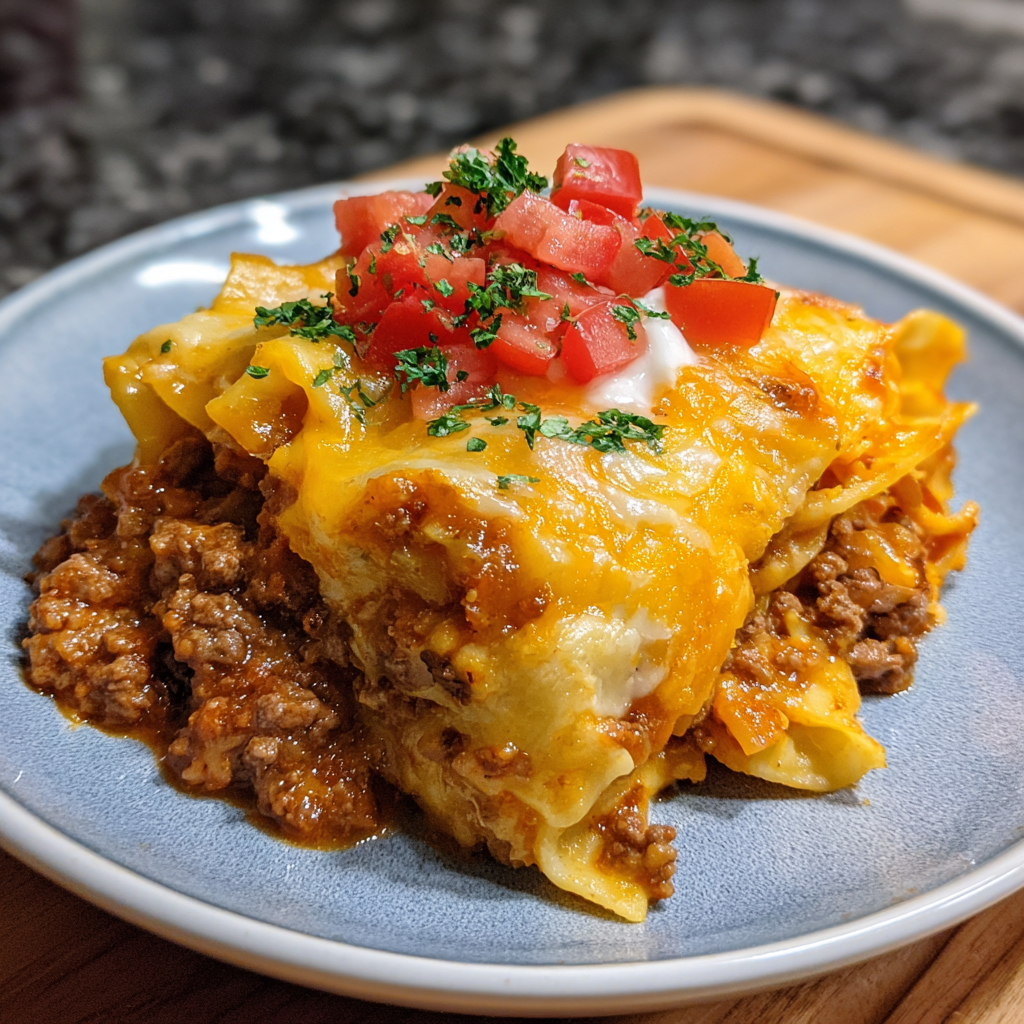 Cheddar Sloppy Joe Casserole
