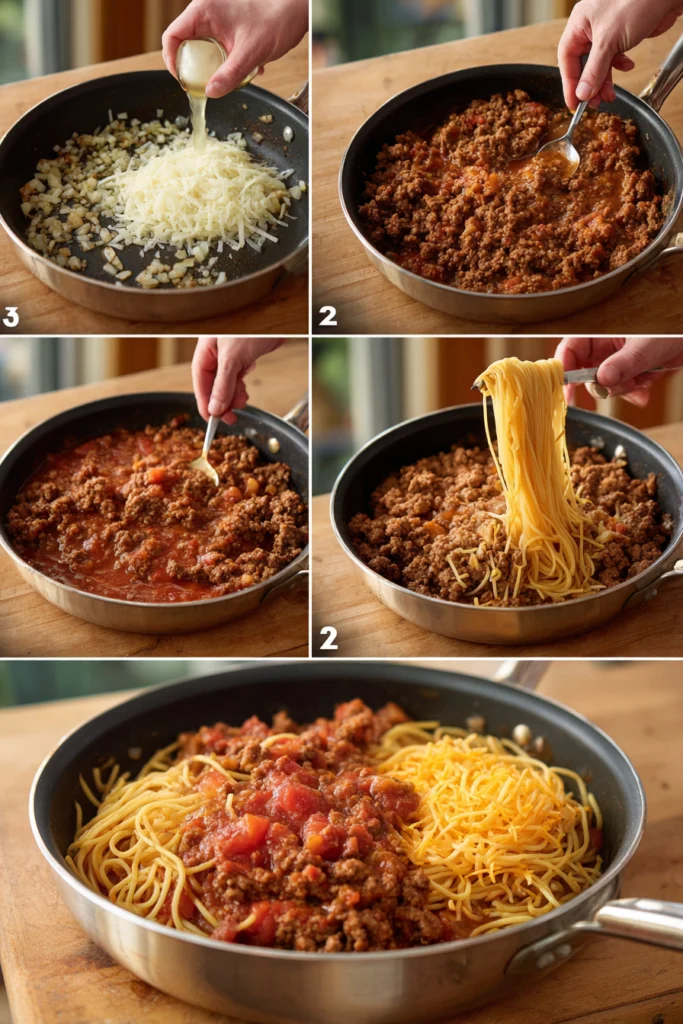 Cheddar Sloppy Joe Casserole