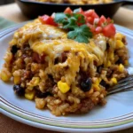 Cheese Topped Taco Rice Skillet