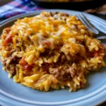 Cheeseburger Orzo Skillet
