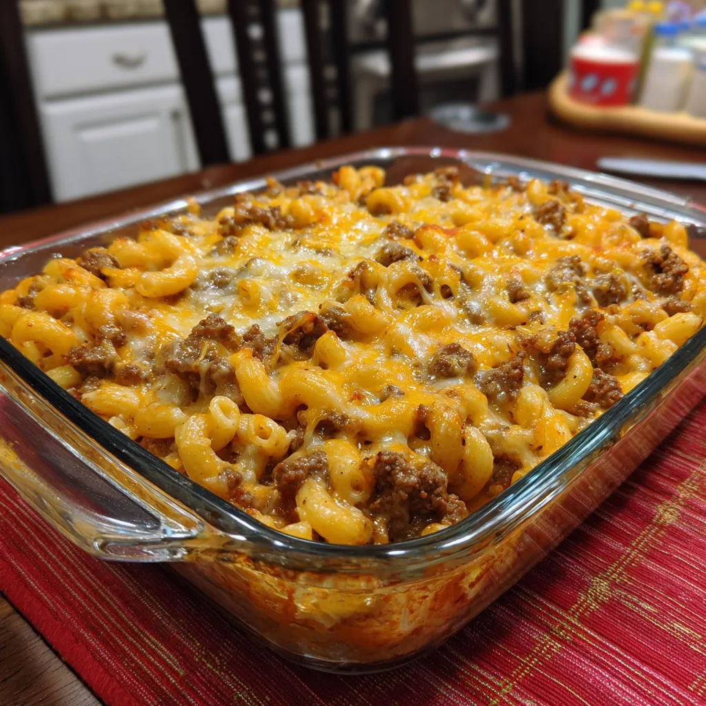 Cheesy Beef & Macaroni Casserole