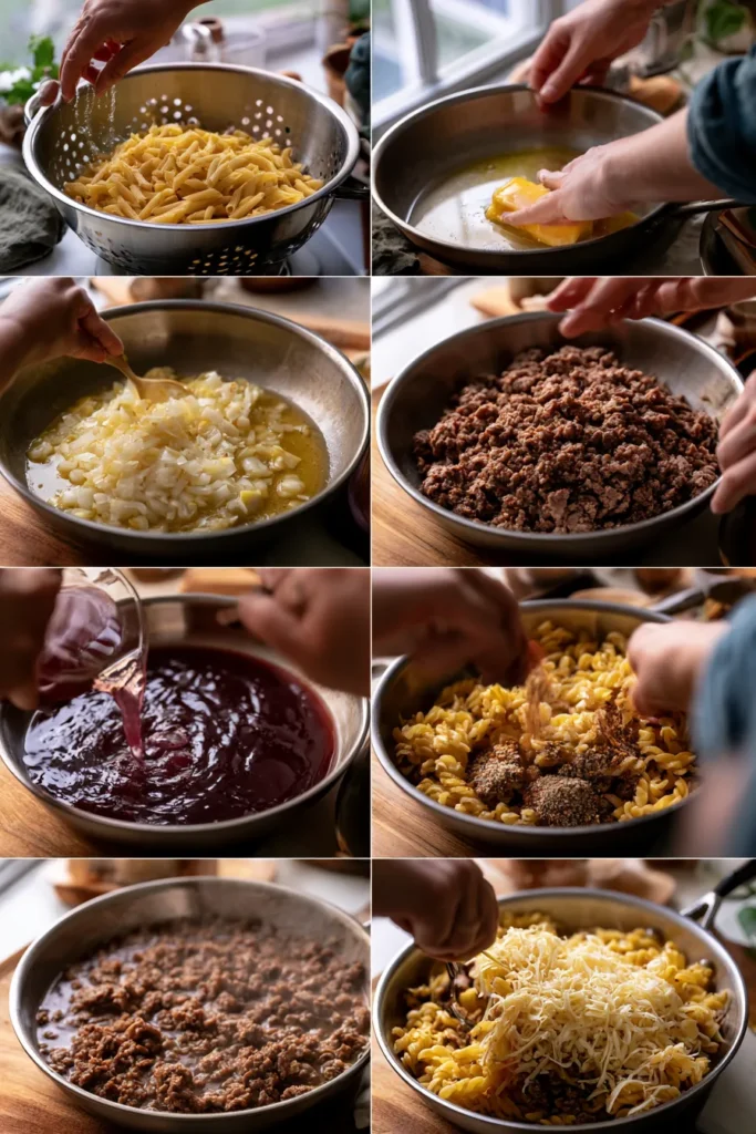 Cheesy Beef Pasta Dish