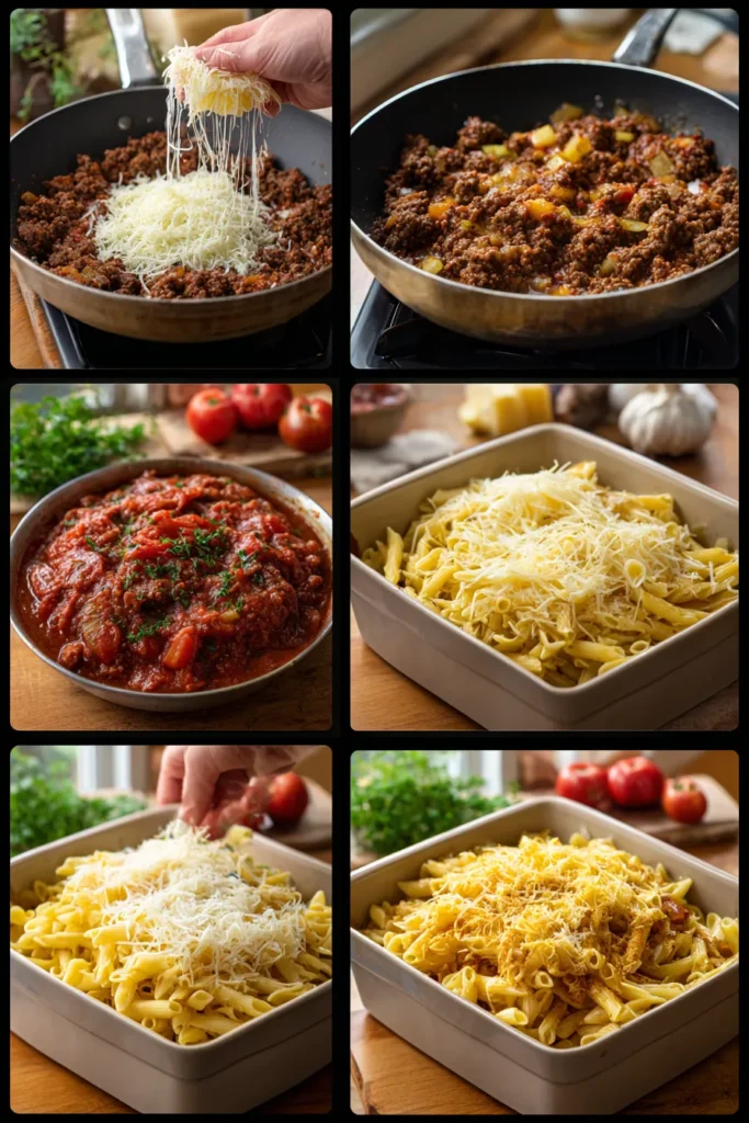 Cheesy Beef Pasta Dish