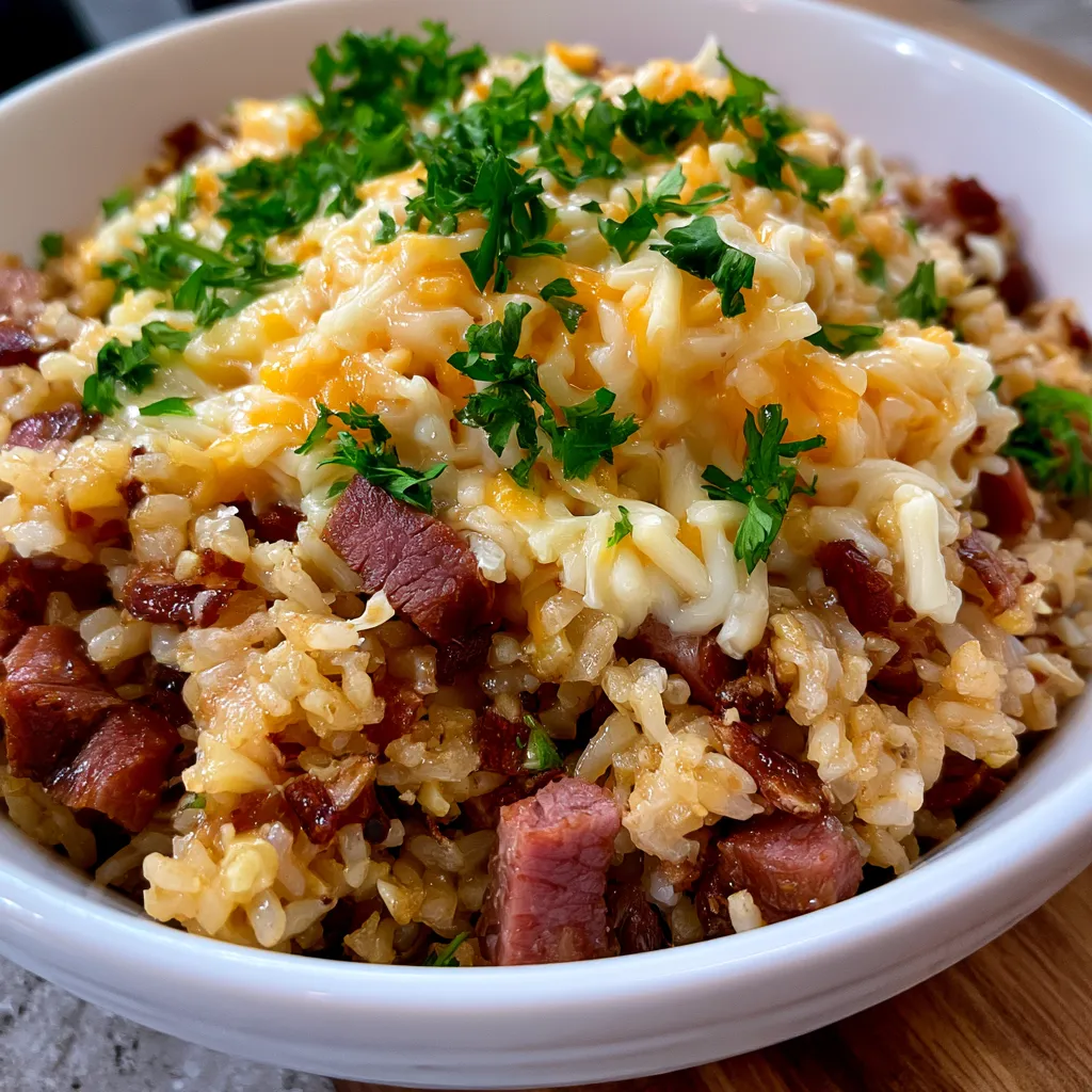 Cheesy Beefy Garlic Butter Rice Bowl