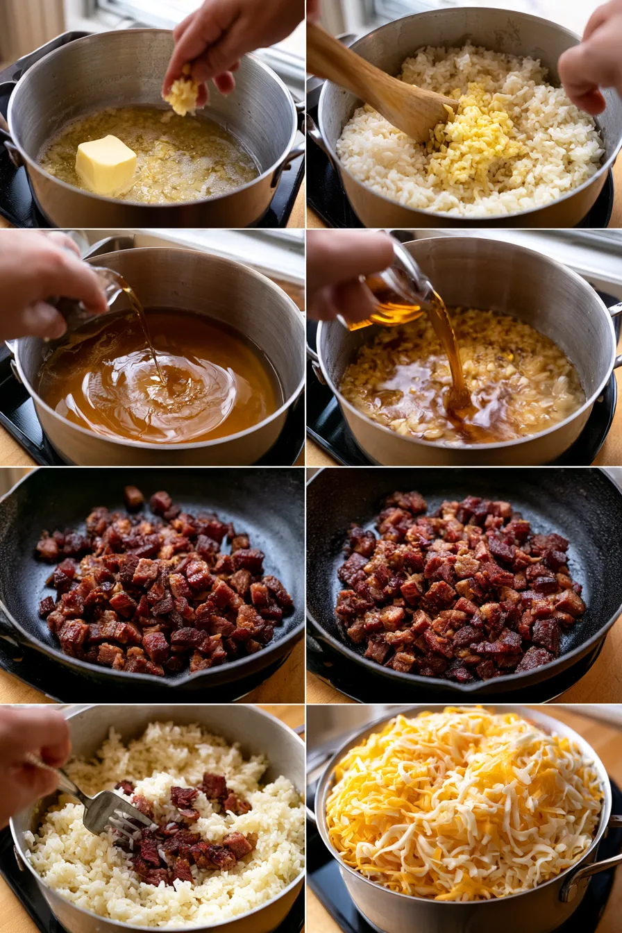Cheesy Beefy Garlic Butter Rice Bowl