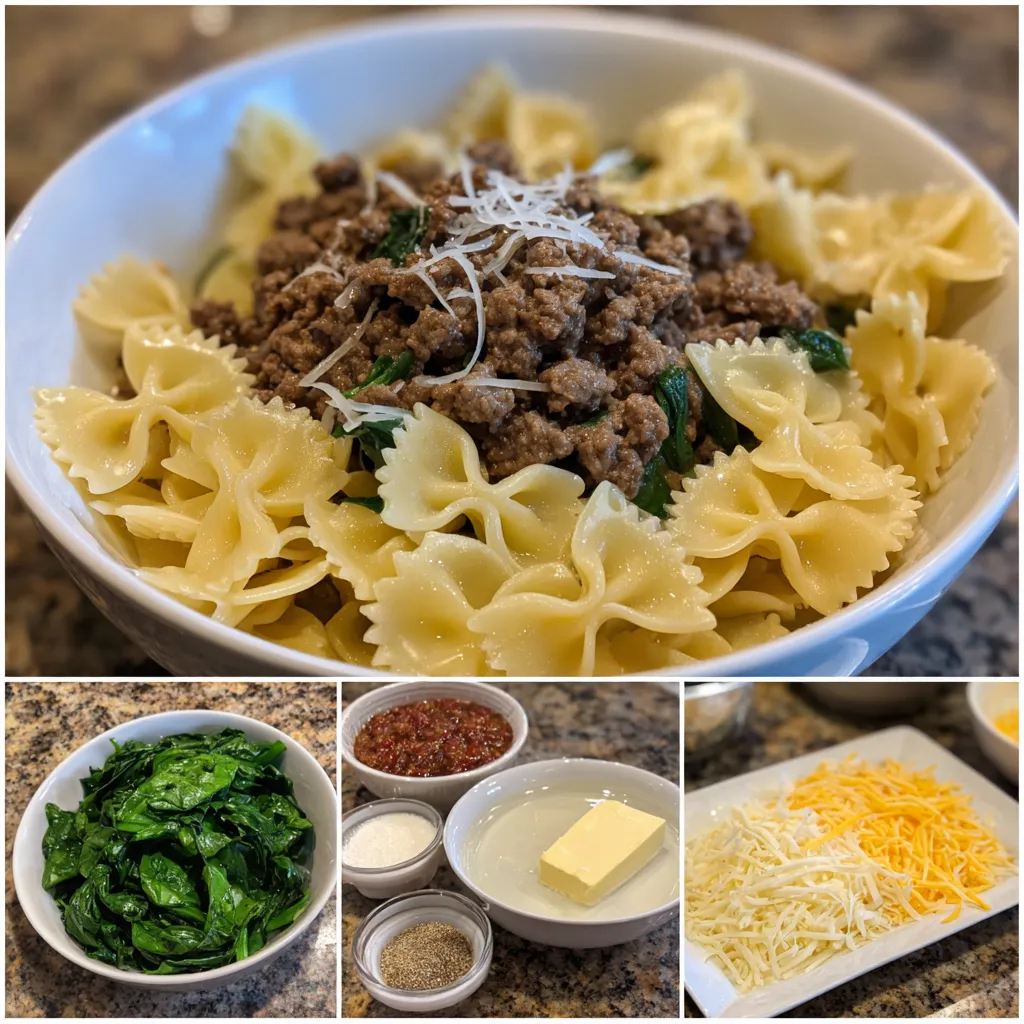 Cheesy Crockpot Ground Beef Pasta
