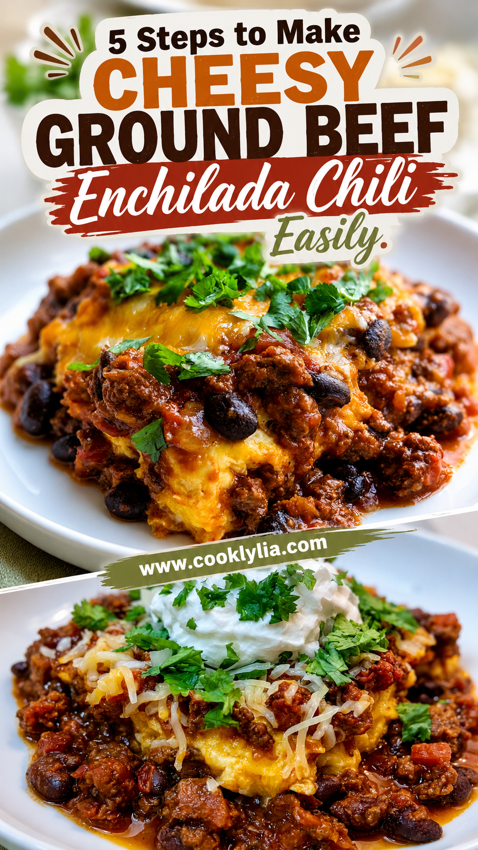 Cheesy Ground Beef Enchilada Chili