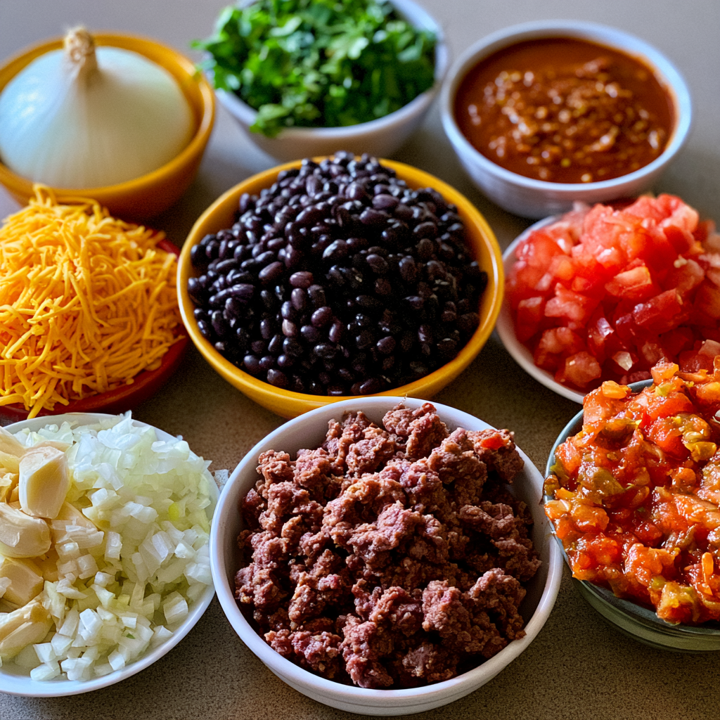 Cheesy Ground Beef Enchilada Chili