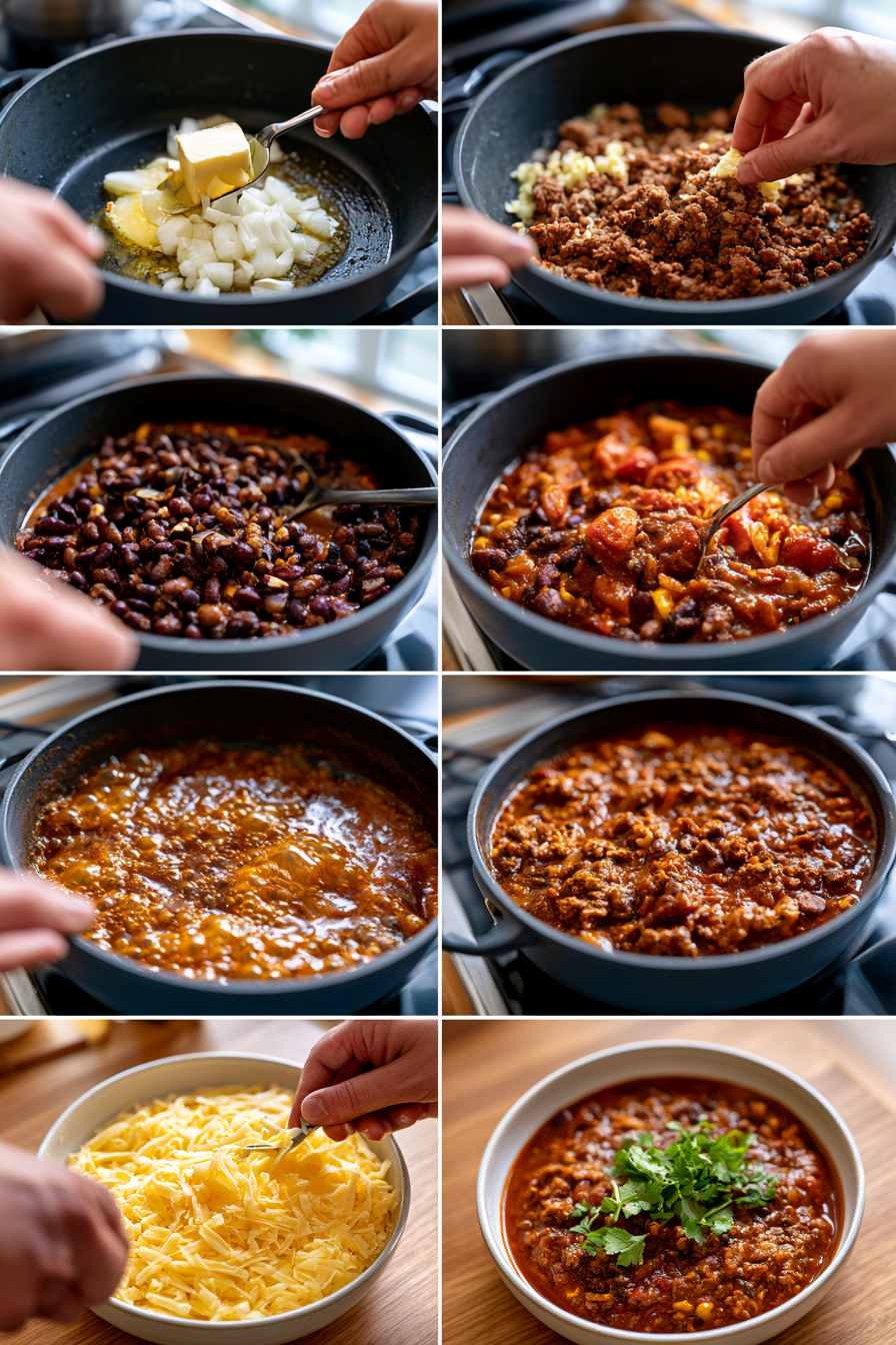 Cheesy Ground Beef Enchilada Chili
