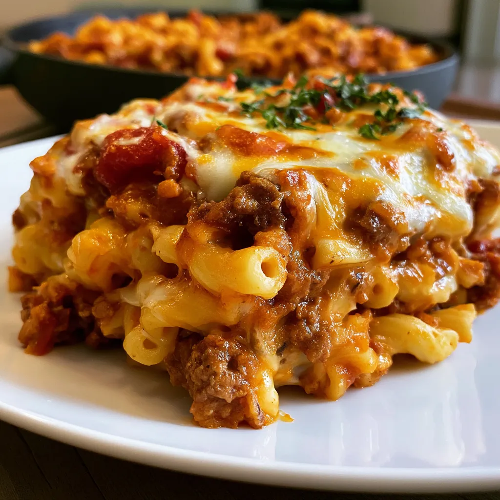 Cheesy Ground Beef Pasta Skillet