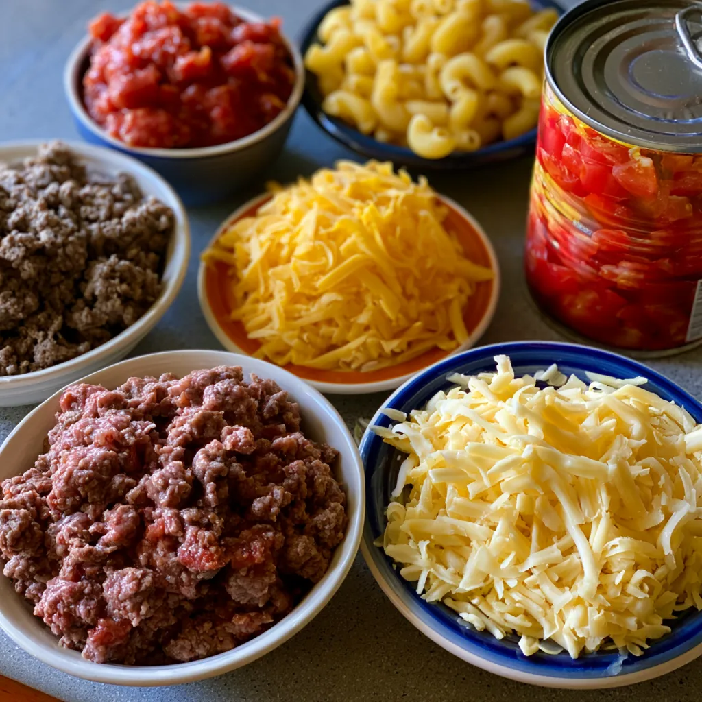 Cheesy Ground Beef Pasta Skillet