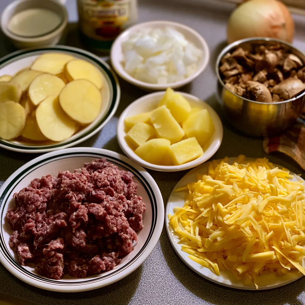 Cheesy Hamburger Potato Casserole