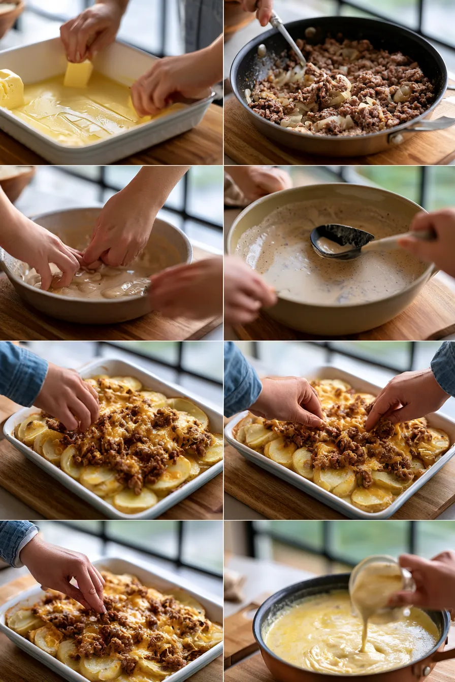 Cheesy Hamburger Potato Casserole