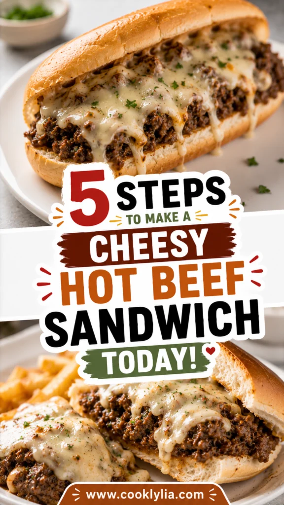 Cheesy Hot Beef Sandwich