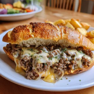 Cheesy Hot Beef Sandwich