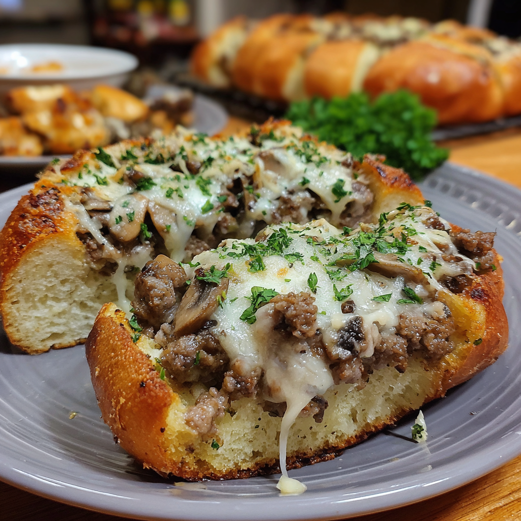 Cheesy Hot Beef Sandwich