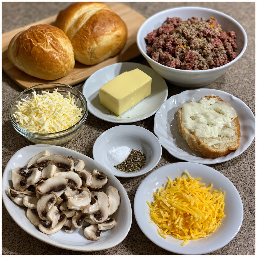 Cheesy Hot Beef Sandwich
