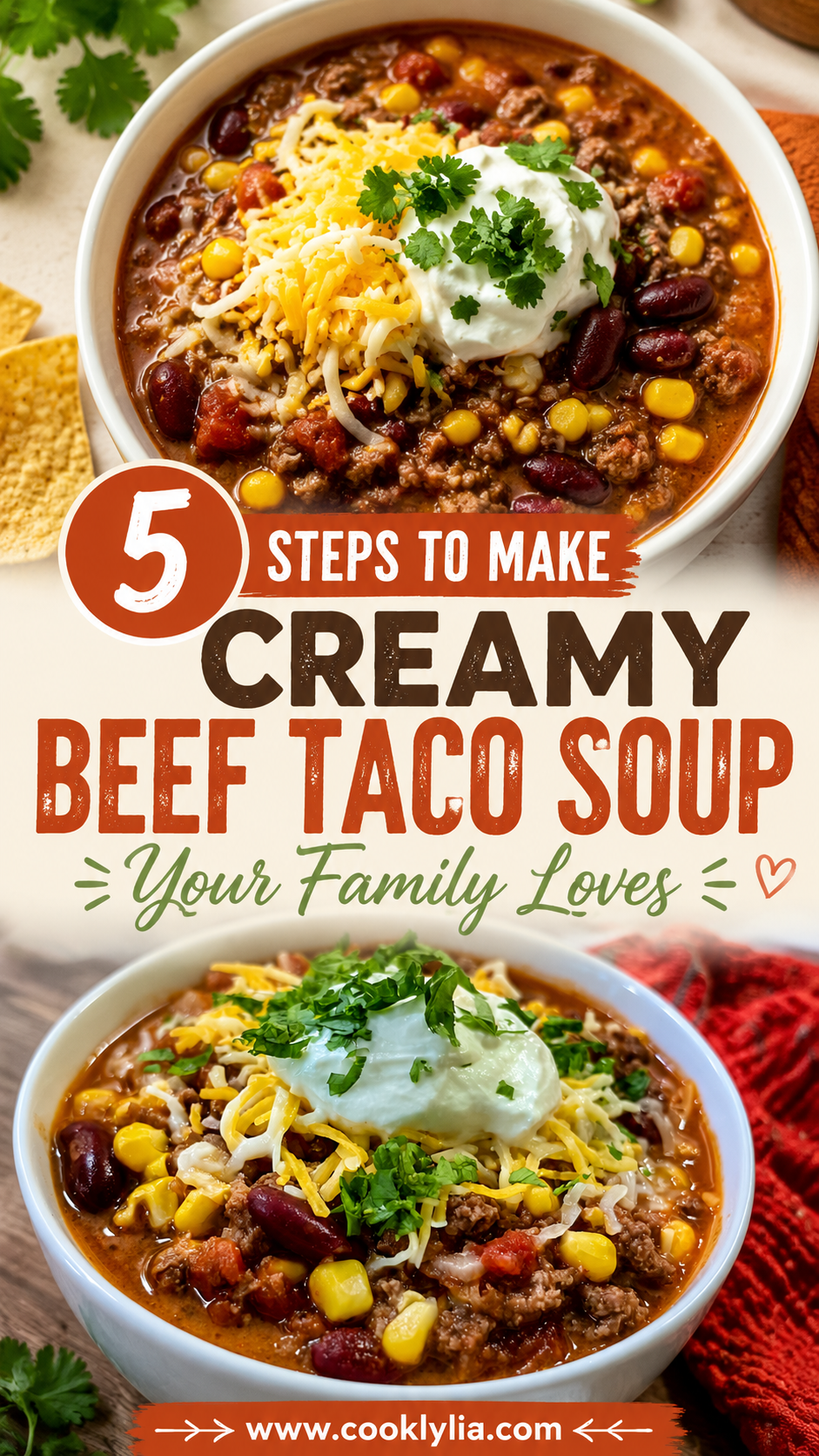 Creamy Beef Taco Soup