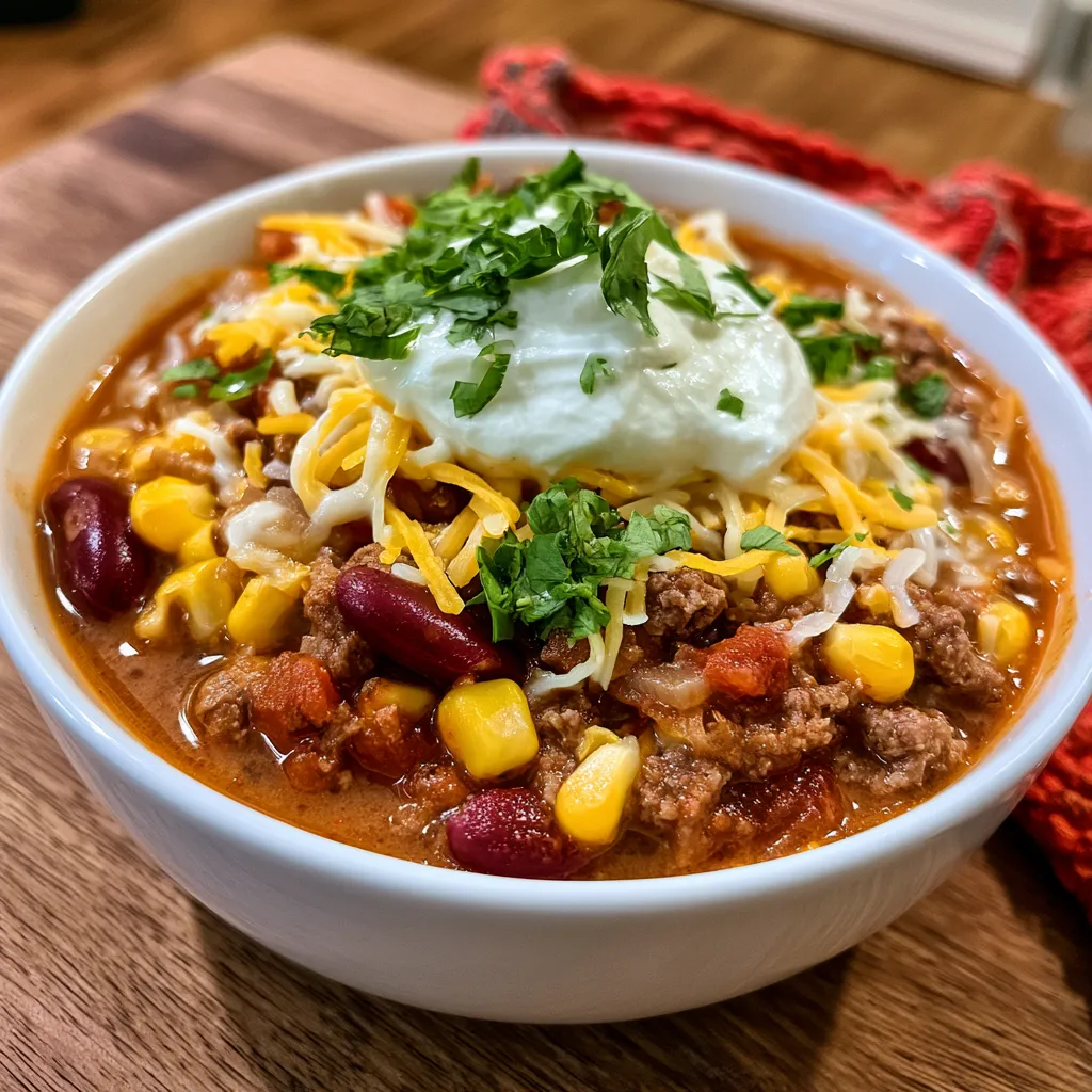 Creamy Beef Taco Soup