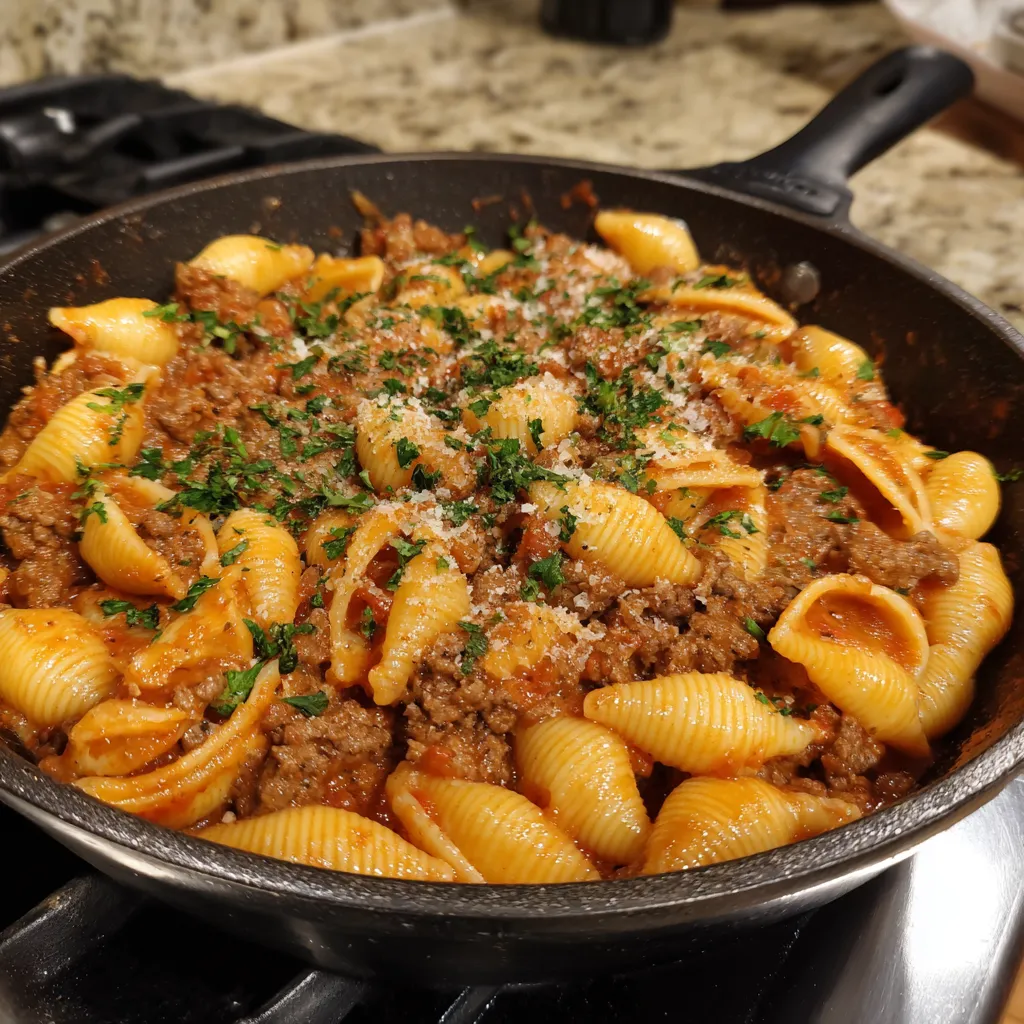 Creamy Beef and Shells