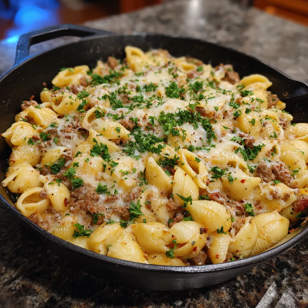 Creamy Beef and Shells