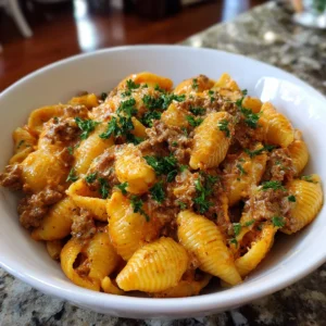 Creamy Beef and Shells