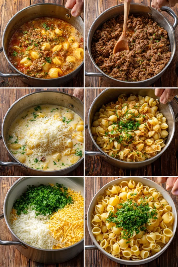 Creamy Beef and Shells