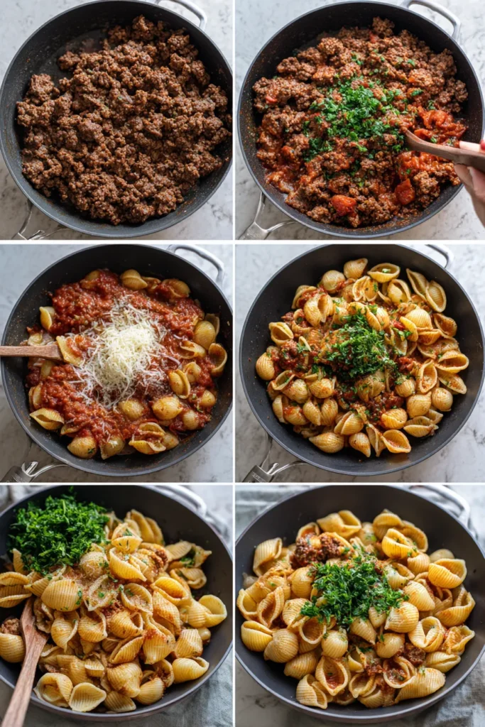 Creamy Beef and Shells