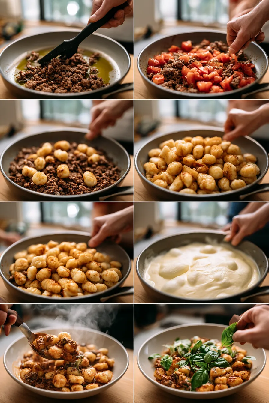 Creamy Ground Beef Gnocchi