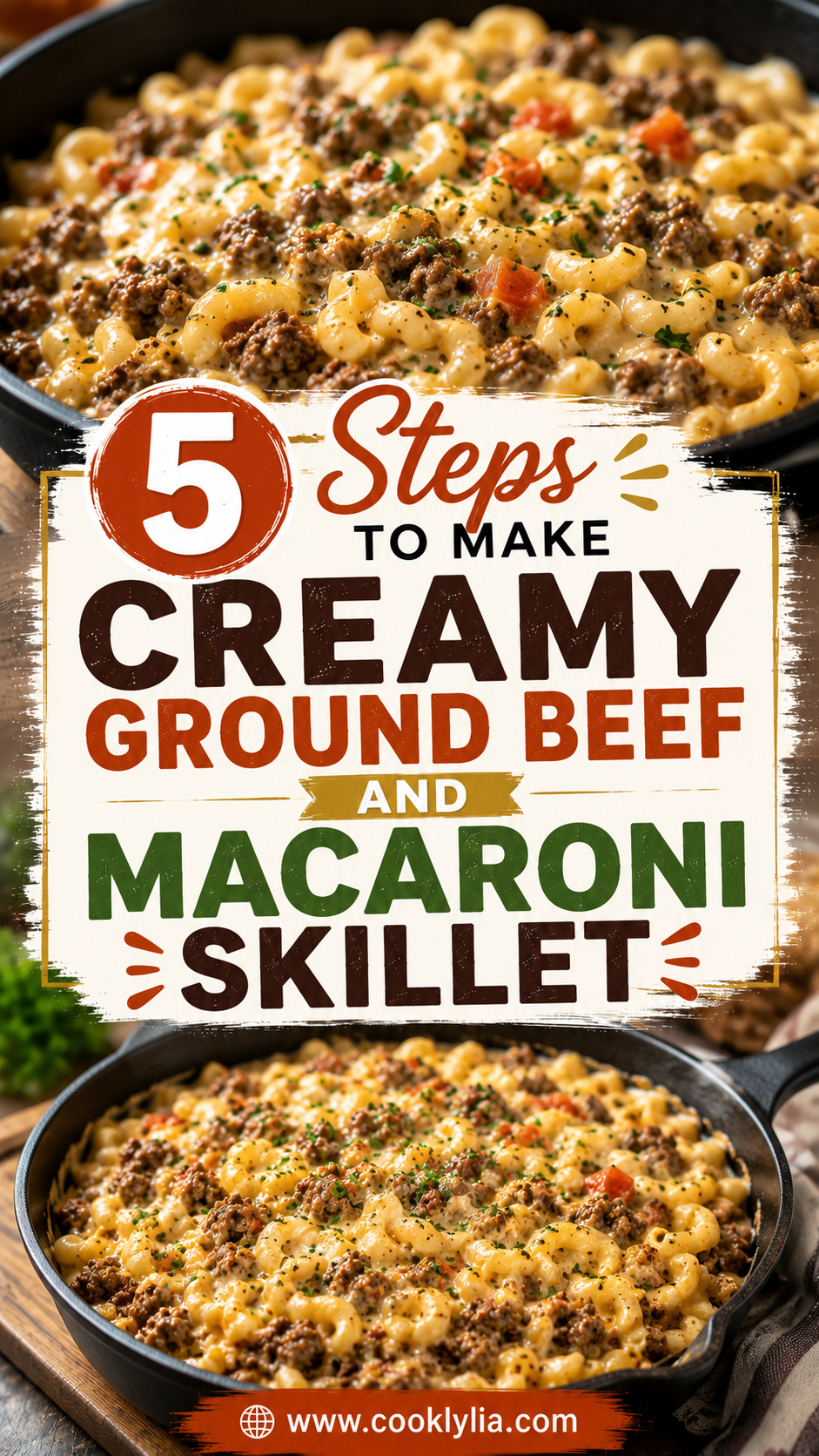 Creamy Ground Beef and Macaroni Skillet