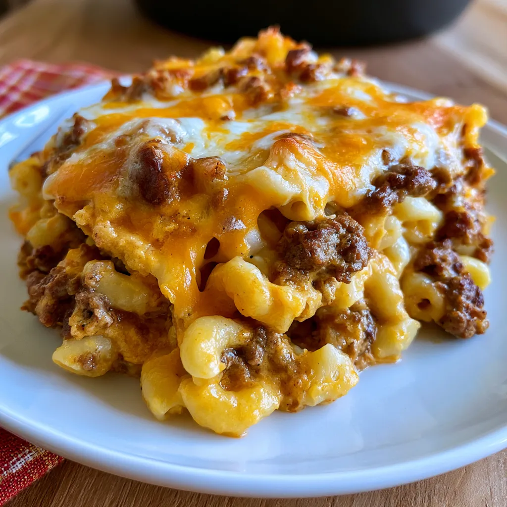 Creamy Ground Beef and Macaroni Skillet