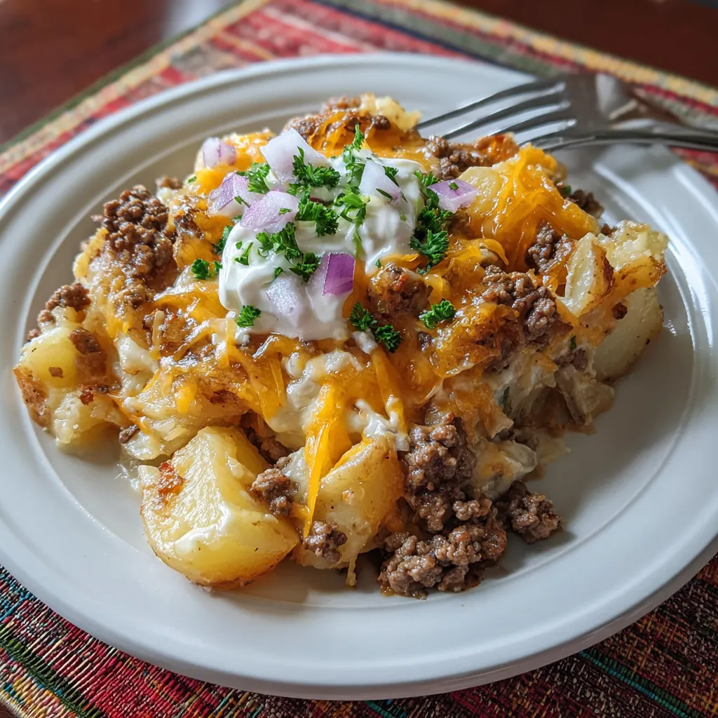 Creamy Hamburger Potato Casserole