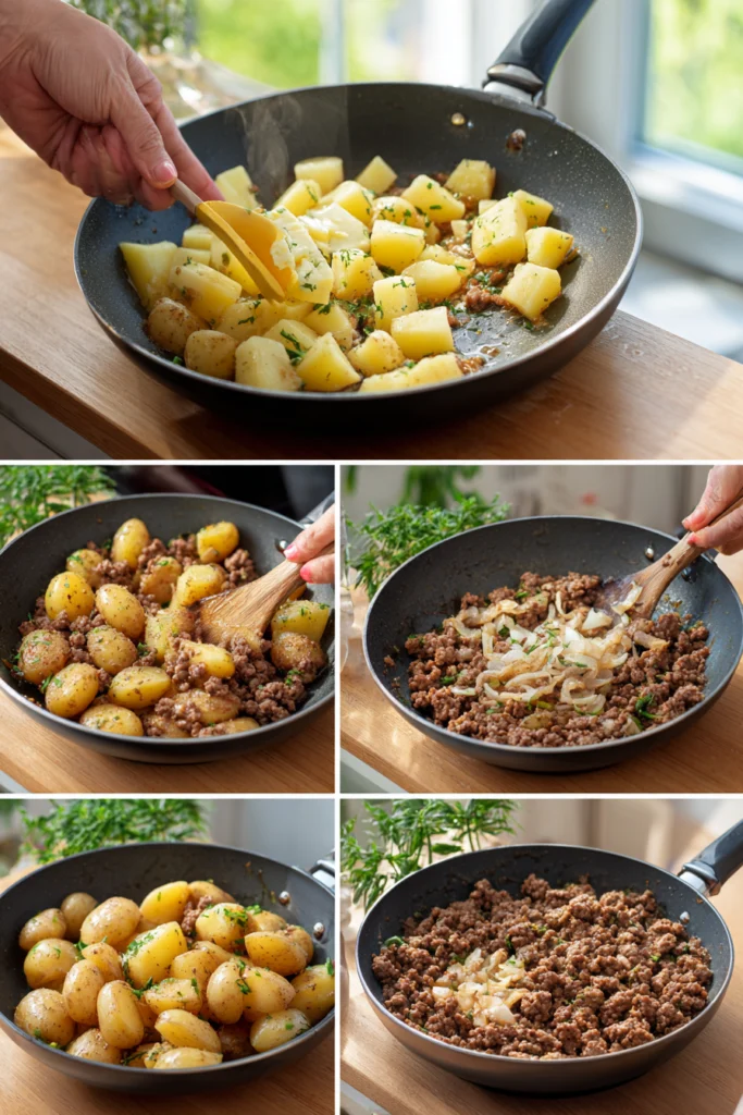 Creamy Meat and Potato Skillet Meal