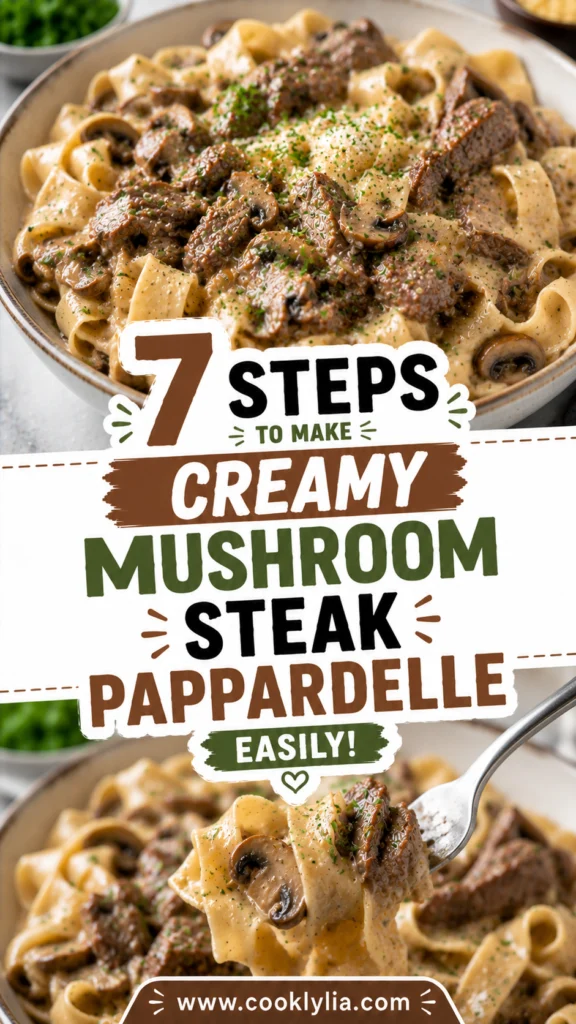 Creamy Mushroom Steak Pappardelle