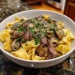 Creamy Mushroom Steak Pappardelle