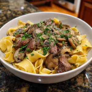 Creamy Mushroom Steak Pappardelle