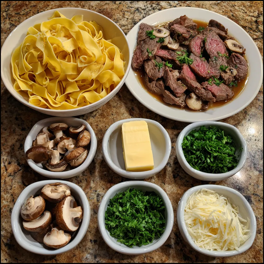 Creamy Mushroom Steak Pappardelle