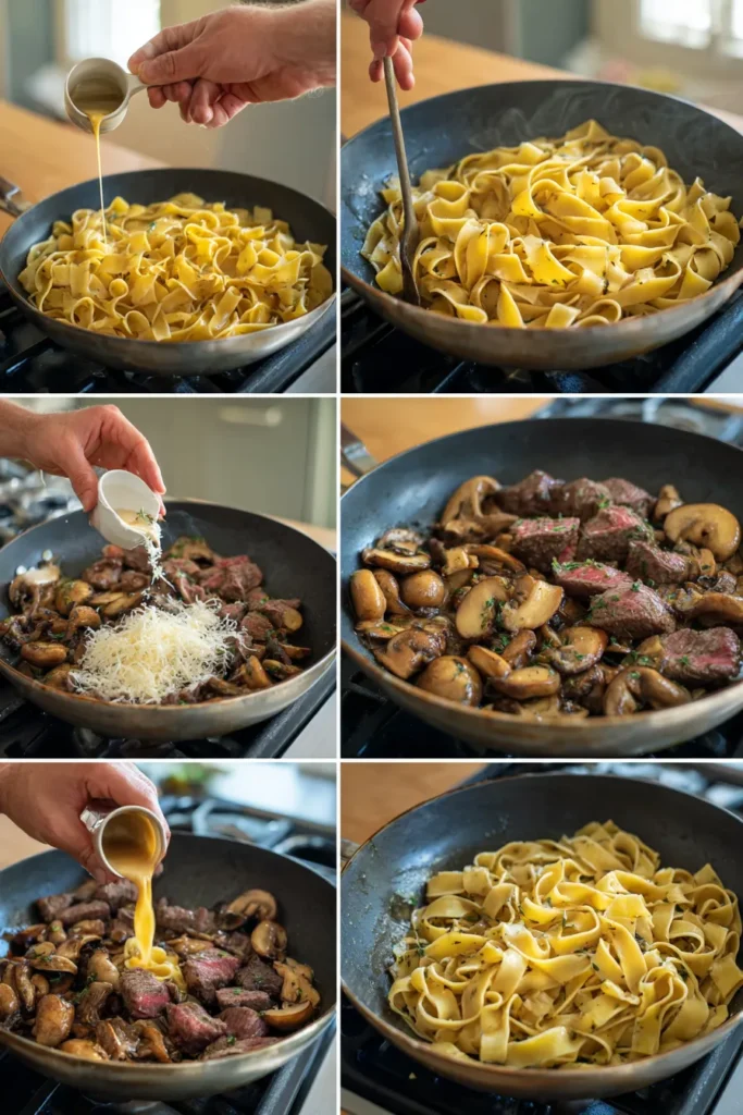 Creamy Mushroom Steak Pappardelle